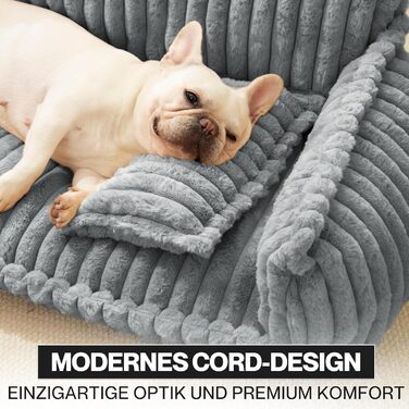 Софа для собак Chaffar | Ортопедичний лежак для собак | Сучасний стиль | Тканина Cordura | Розміри (світло-сірий, L (100 см))