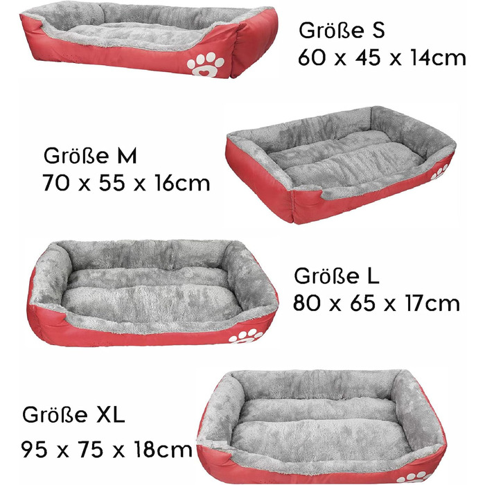 Ліжко для собак Lucky 60 см - м'яке, миється, для собак та котів (червоне)