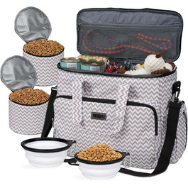 Сумка для подорожей з тваринами Baglher: набір для перевезення домашніх тварин з двома контейнерами для корму та складеними мисками