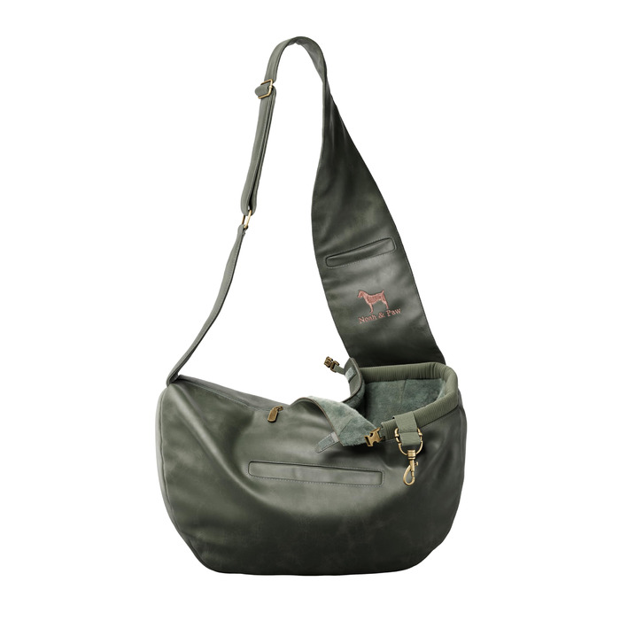 Трансформер для собак Noah & Paw до 5 кг, веганська шкіра, зелений, 38 x 15 x 14 см