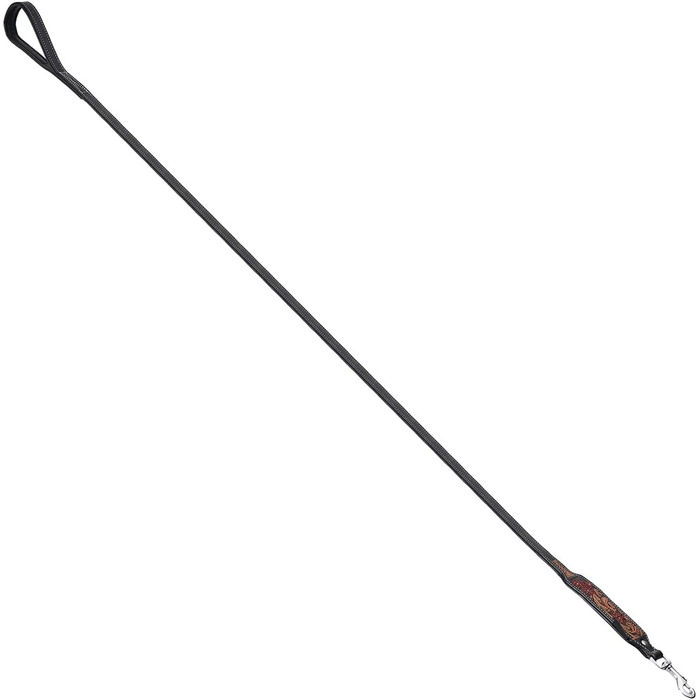 Нашийник для собак MICHUR Flora з натуральної шкіри, чорний, червоний, коричневий, з квітковим візерунком, різні розміри (150x2,5 см)