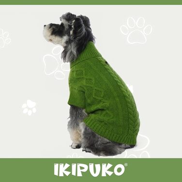 Пуловер для собак на Різдво, теплий зимовий одяг для маленьких собак, в'язаний пуловер з коміром-горловиною, теплий в'язаний одяг з рукавами для цуценят, маленький, X-Small, зелений