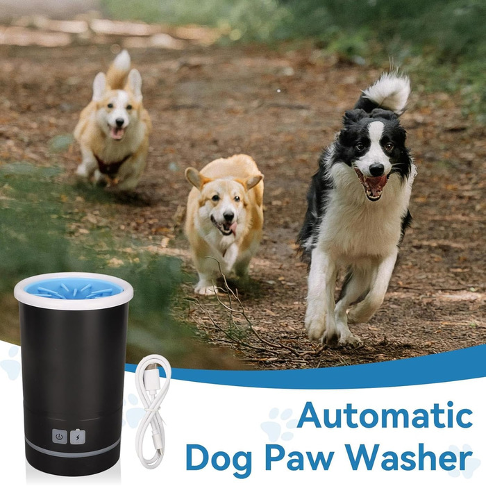 Автоматичний мийка лап для собак, електричний мийник лап, портативний мийник лап, мийка лап для собак маленьких, середніх та великих порід