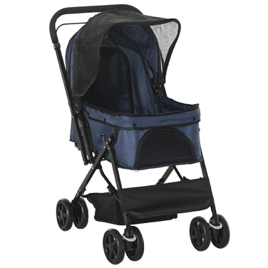 PawHut Pet Buggy Cat Buggy Oxford Blue 76.5x52x95см для маленьких собак і кішок, складний і легкий