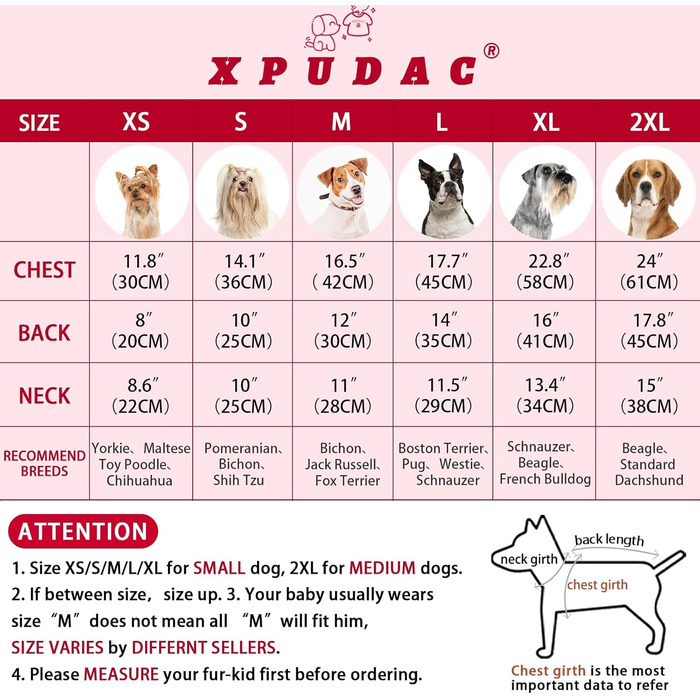 XPUDAC Піжама для собак на Новий Рік, в клітинку, для маленьких та середніх собак, дівчаток та хлопчиків, флісова, тепла, зимова (розмір M)