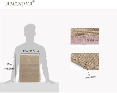 AMZNOVA Килимок для котів з картону з котячою м'ятою, килимок для дряпання, широкий, 43.2x30.5 см