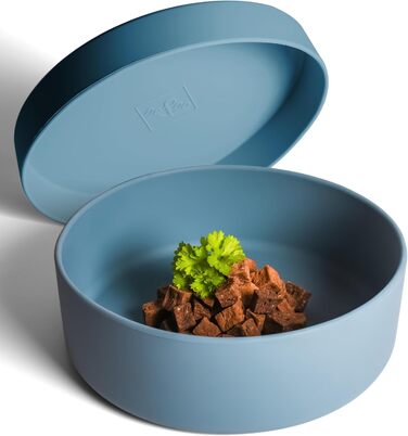 Миска для собак Ne&no® Silikon 1200 мл з кришкою | для маленьких та середніх собак | нержавіюча сталь, синій | не слизька, комплект миска та кришка