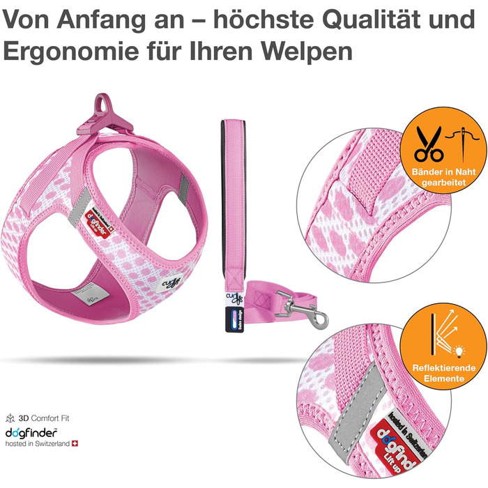 Шлейка для собак Air-esh L з повідком (XS, рожевий з коламі)
