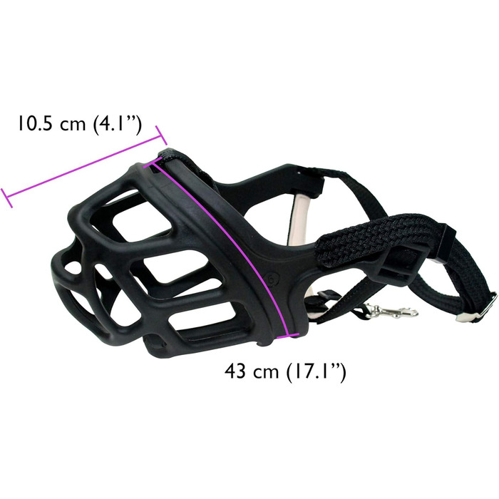 Нашийник-маска для собак великих порід Zeus Alpha TPR, L, чорний, Comfort Fit
