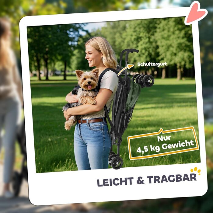 Візок для собак та котів PawHut, складний, до 4 кг, з сітковими вікнами, ремінь через плече, кишеня для зберігання, тримач для чашки, парасолька