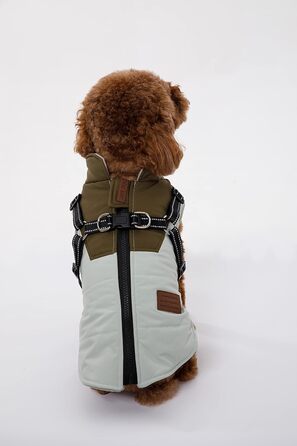 Водонепроникний теплий зимовий одяг для собак: куртка, жилет, плащ для маленьких та середніх порід, зелений