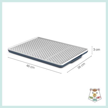 Килимок для котячого туалету PATAM з антиковзким ситом, сито для свинячого сита, 46 см x 36 см x 3 см, Made in Italy – (Champion Blau)