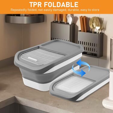 Контейнер для корму для собак та котів, 7 кг, сірий, з мірним стаканом та ложкою