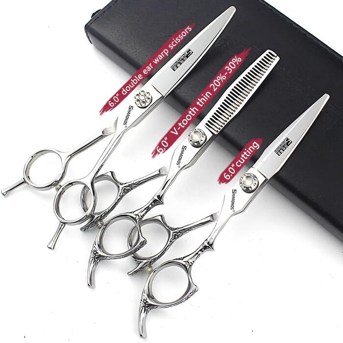 Професійний набір для стрижки волосся (3 шт.): ножиці для стрижки, ножиці для розрідження, моделюючі ножиці