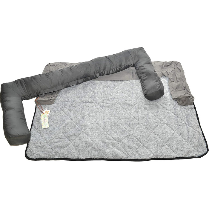 Крісло-ліжко для собак Raikou: комфортне місце для відпочинку, захист дивану та багажника, антиковзаюче покриття, легко миється, підходить для великих і маленьких собак (70x90 см, світло-сірий)