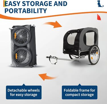 Велика переноска для собак, 40 кг, велосипедний тримач для тварин, оксфордська тканина, складаний, універсальне кріплення, неслизький килимок, сигнальний прапорець