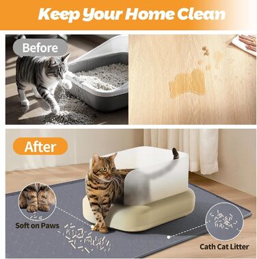 Килимок для котячого туалету Kalolary – великий, силіконовий, вологостійкий (130 x 65 см)