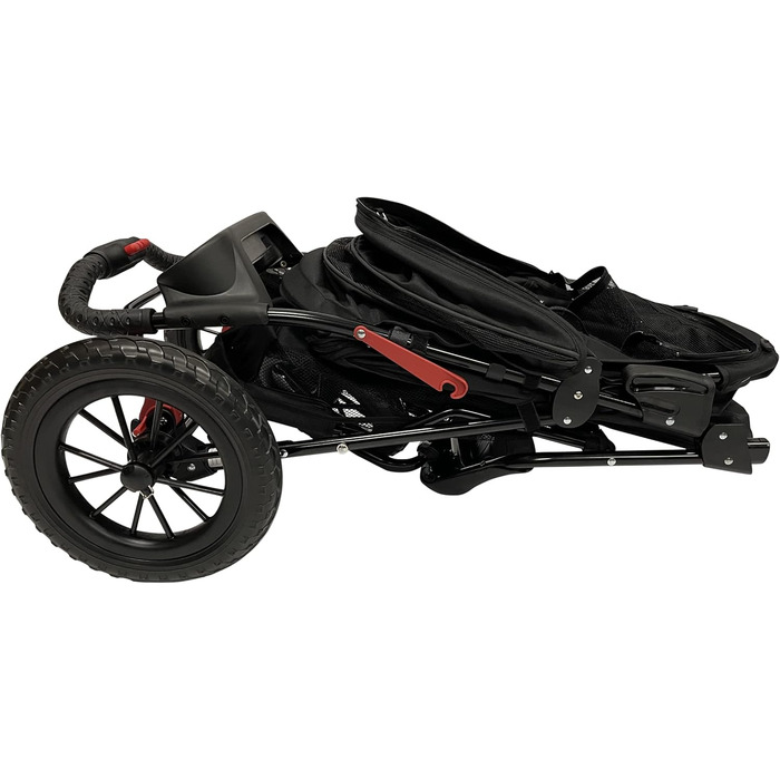 Petique Chinook Schwarz: розкішний візок для собак | Колеса 30 см, EVA, світловідбивачі | До 23 кг