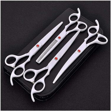 Професійна ножиця для собак, вигнута, для грумінгу, біла