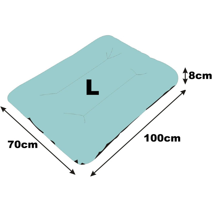 Підстилка для собак, лежанка, матрац для собак (Чорний Оксфорд, L:100x70x8 см)
