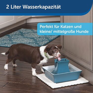 Керамічний фонтан PetSafe Drinkwell Pagoda для води для собак і котів, з фільтром, 2 л, синій