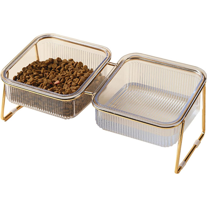 Миска для котів KMERCE з нахилом 15°, піднята миска для корму, аксесуари для котів, миски для корму для маленьких та середніх котів та собак, подвійна миска, неслизька основа, стильний дизайн INS