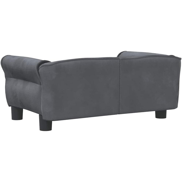 Крісло-ліжко для собак, м'яке ліжко для тварин, лежанка для маленьких собак, котів, темно-сірий велюр