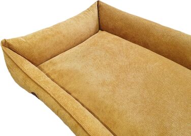 Ортопедичне ліжко для собак, сумісне з великими, середніми та маленькими породами, жовто-гірчичний колір, XL (120/80/19 см)