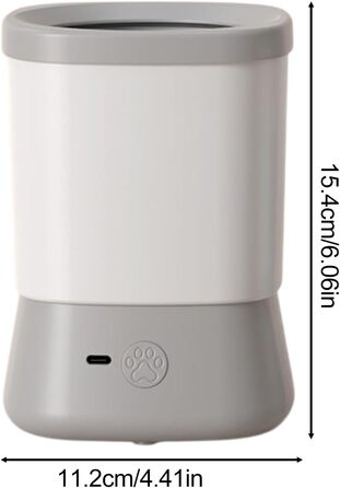 Портативний очищувач лап для собак USB, 360° мийка лап для собак, щітка для чищення лап домашніх тварин, сірий