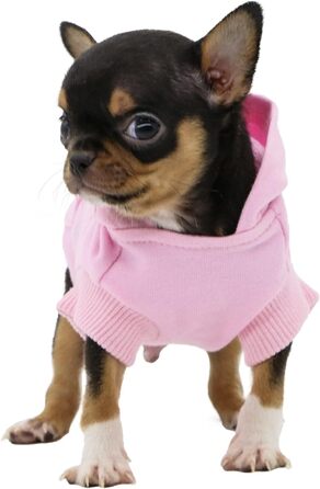 LOPHIPETS худі з бавовни для маленьких собак, рожевий, XS – одяг для чихуахуа та цуценят, теплий светр для холодної погоди