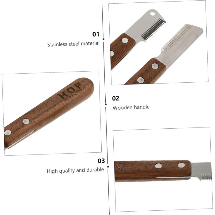 Дерев'яна щітка для видалення шерсті домашніх тварин POPETPOP - для собак, котів та інших тварин