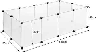 Клітка-вольєр для кроликів та морських свинок TRMLBE, 12 штук, 145x75x48 см