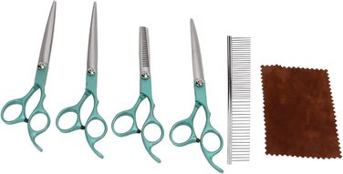 Набір професійних ножиць для грумінгу собак та котів, 17.8 см, зелений