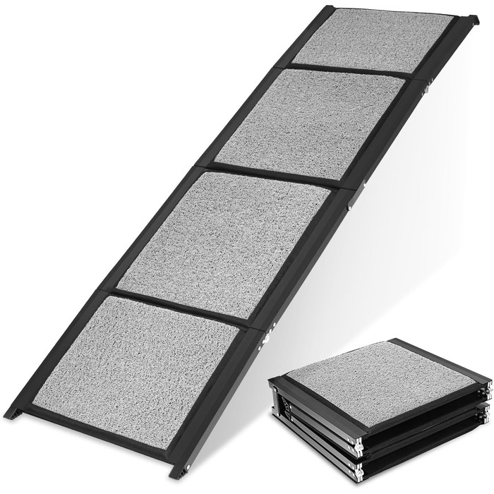 Рампа для собак, складана, 170x44 см – алюмінієва рампа з антиковзким покриттям, до 80 кг, для SUV, легкових авто, автодому