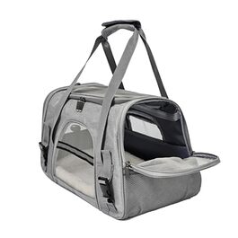 Сумка-переноска для котів та собак | Легка, зручна, дихаюча переноска для тварин на плечі, для прогулянок на вулиці, сірого кольору