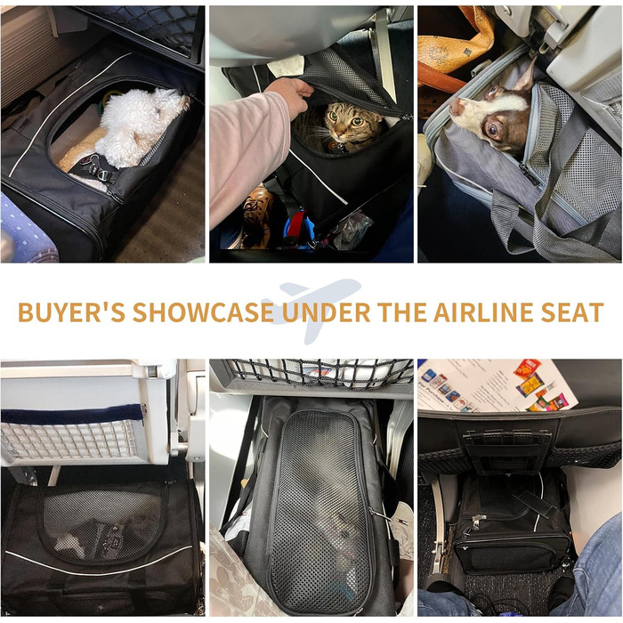 Транспортна сумка Petsfit для котів та собак | Авіапереліт, авто та поїзд | Сірий колір, Small