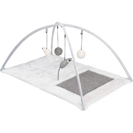 Килимок для котів Trixie з іграшками та сизалевим дряпаком, сірий (43114)