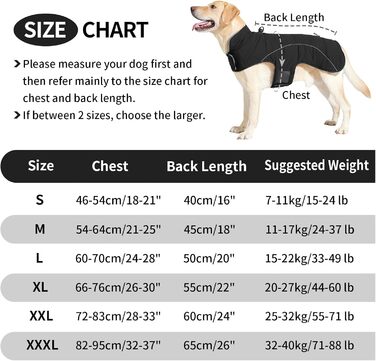 Зимовий теплий пуловер для собак Heywean з флісу, куртка для собак з D-початком, відображає світло, з клямками, для маленьких та середніх собак, зелений (M, чорний)