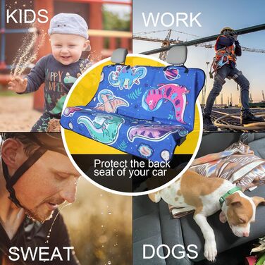 Захист сидінь заднього ряду для авто: універсальний, водонепроникний, з динозаврами (для собак, дітей)