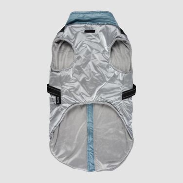 Водонепроникна куртка для собак, тепла куртка для собак з кільцем для повідка - (Срібло/Блакитний, 3XL)