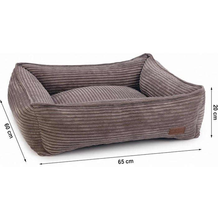 Крісло-лежанка для собак Lotte Ribbed, коричневе, 65x60x20 см