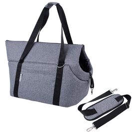 Сумка-переноска для собак BOUTIQUE ZOO XL до 15 кг – велика переноска для середніх собак та котів – м'яка, складна та пральна – 52×35×39 см – сіра