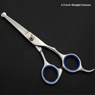 Ножиці для стрижки шерсті QUNINE, 16.5 см, професійний набір для грумінгу домашніх тварин, заострена насадка, безпечні ножиці для собак, стрижка, розрідження, вигнуті, з гребінцем, у чохлі, перукарські ножиці