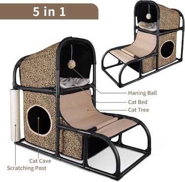 Goetland сучасний котячий будинок, когтеточка, котяче ліжко та ігровий комплекс 85 см для котів, будиночок, стовпчик, аксесуари для котів