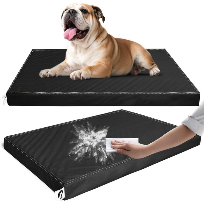 Ортопедичне ліжко для собак великих порід від GUANGDEEN - м'яке, знімний чохол на блискавці, чорне (71x48x7 см)