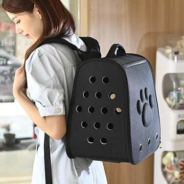 Трансформер для тварин: переноска-рюкзак для котів та маленьких собак, чорний