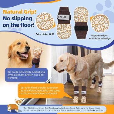 Шкарпетки для собак антиковзаючі, для дому, захист лап, XL, хакі