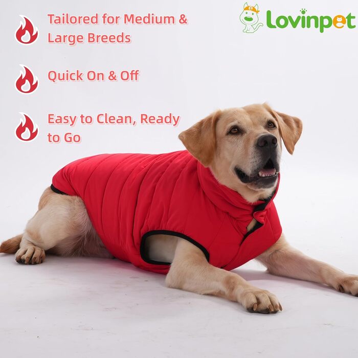 Зимова куртка LovinPet для собак, двостороння, розміри M, L, XL, куртка з ґудзиками, вітронепроникна, снігонепроникна та водонепроникна, темно-зелена та сіра для холодної погоди