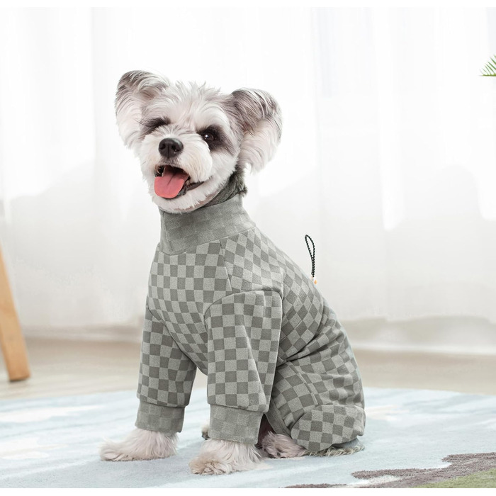 Зимовий теплий халат для собак з флісу, піжама для собак, оверхол з коміром, тепла зимова одіяння для собак середніх та великих порід, сірий, розмір XX-Large