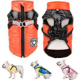 Водонепроникна зимова куртка для собак та котів SMALLLEE_LUCKY_STORE, оранжевого кольору, розмір M